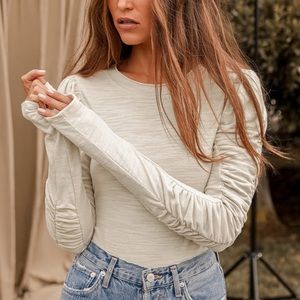 Free People Natasha Tee in Sand Size Small